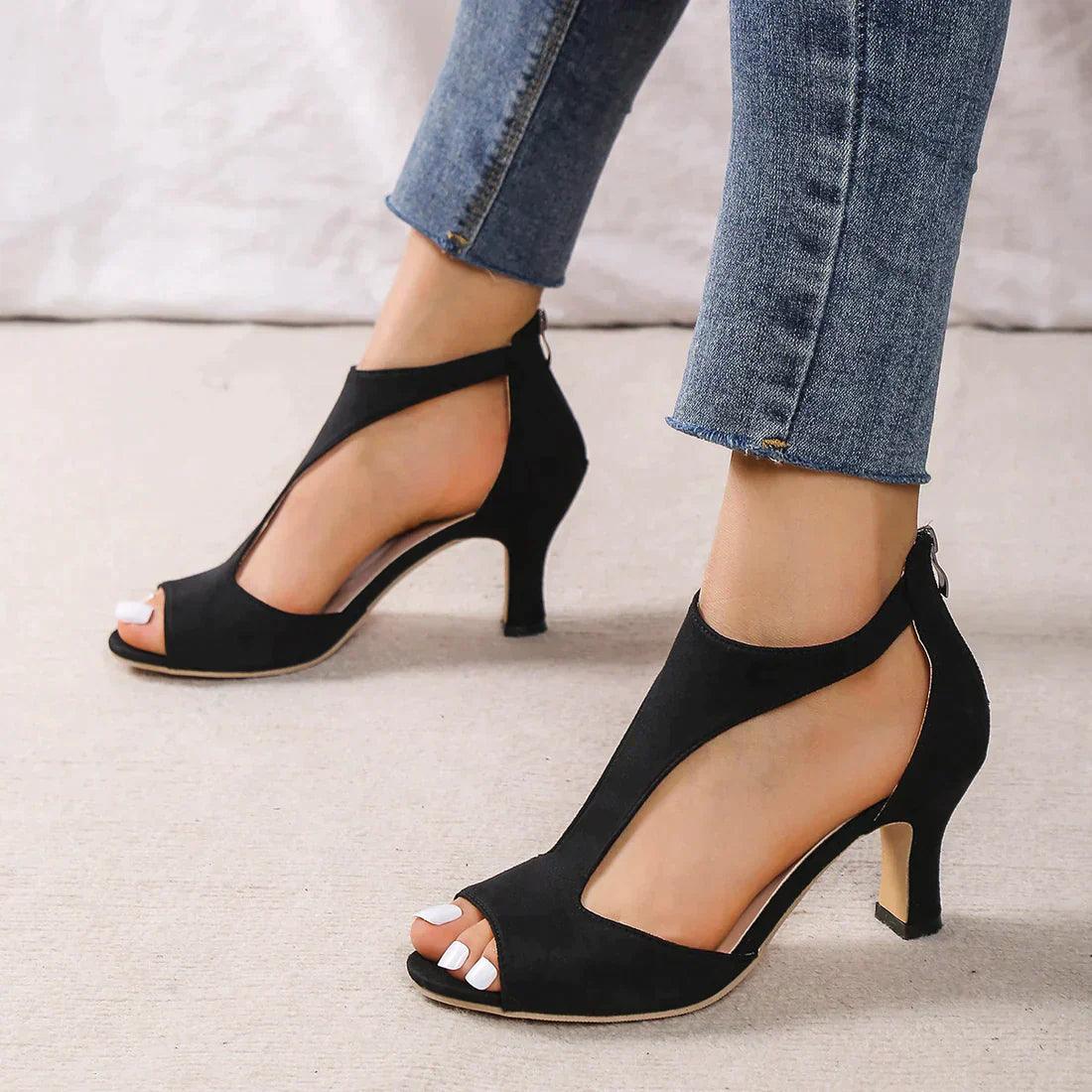 Sandales à Talons Femme Cassie – Élégantes Chaussures Ouvertes avec Découpes & Semelle de Soutien