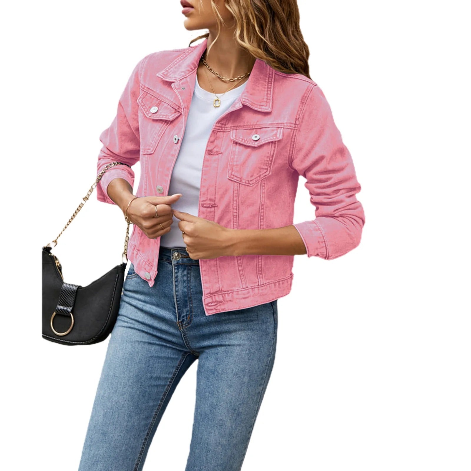 Eva Women's Jean Jacket – Classic Buttoned, Versatile & Ideal for Everyday Use