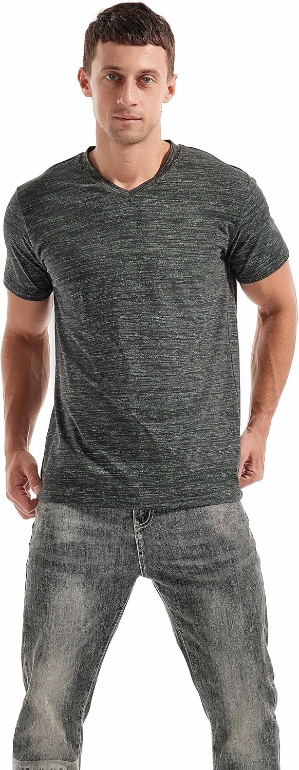 Ethan T-Shirt Uomo – Maglietta a V in Cotone Elasticizzato, Taglio Slim e Stile Casual