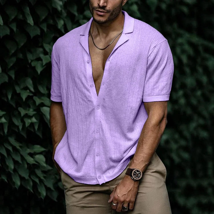 Leandro Chemise Homme Été – Chemise en Lin Respirante à Coupe Flatteuse pour Look Décontracté