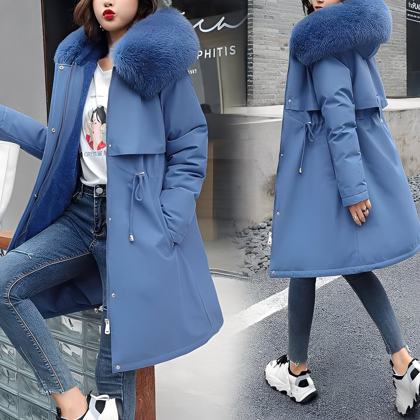 Evette Damesmantel – Warme Gewatteerde Jas met Capuchon & Comfortabele Vulling voor de Winter