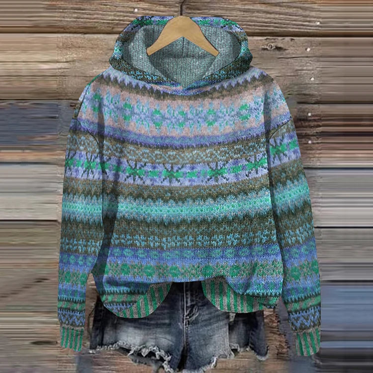Gwen Sweat Femme – Retro Ethnischer Kapuzenpullover Bequem & Lässiger Stil