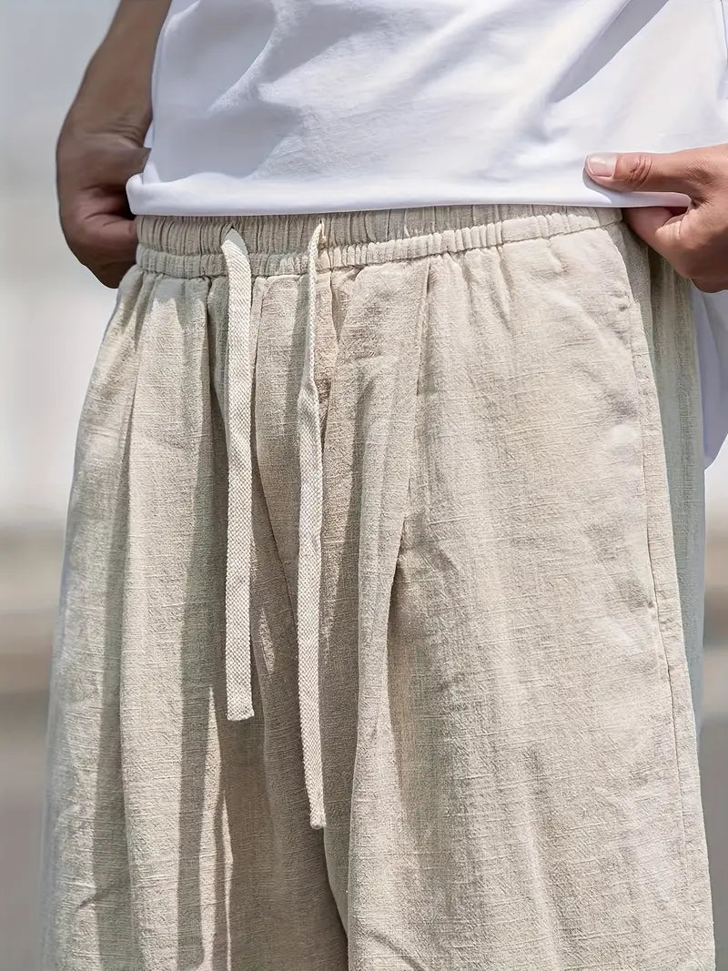 Pantalon en Lin pour Hombre Liam – Pantalon Estival Ample con Confort Respirante y Diseño Durable