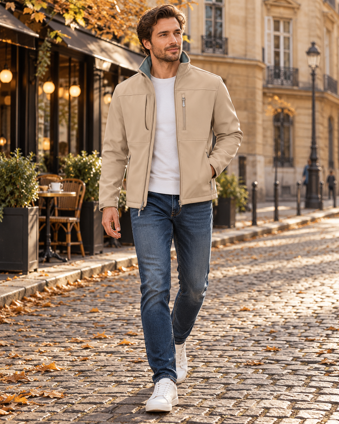 Elias Ανδρικό ελαφρύ softshell μπουφάν – Αδιάβροχη επένδυση με φλις και αντιανεμική κατασκευή τριών στρώσεων για εξωτερικές δραστηριότητες