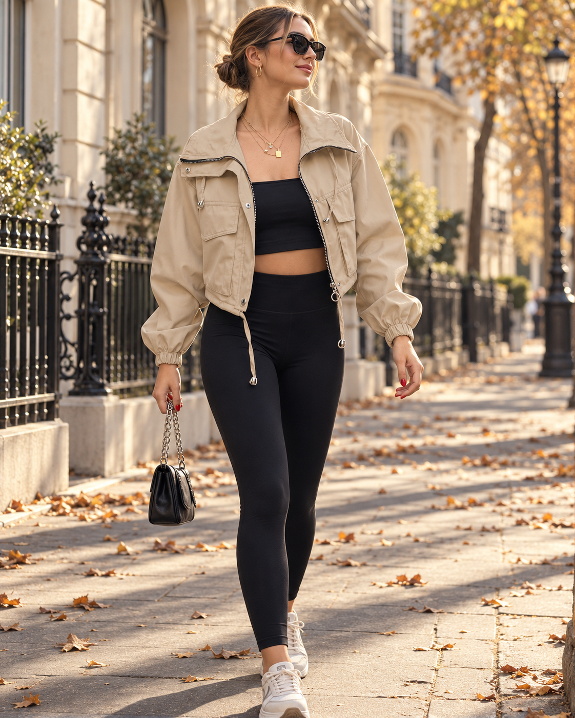 Bituin Kort utilityjakke – Let oversize-anorak med lynlås