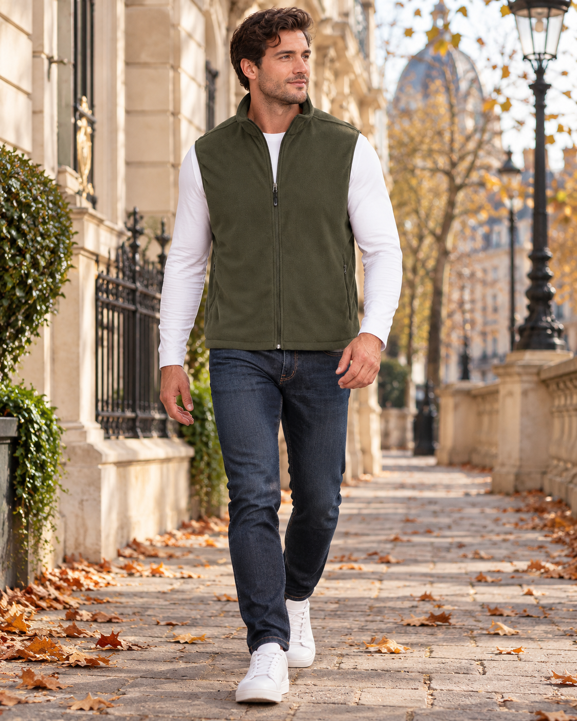 Rafael Gilet polaire homme léger sans manches zippé avec quatre poches utilitaires