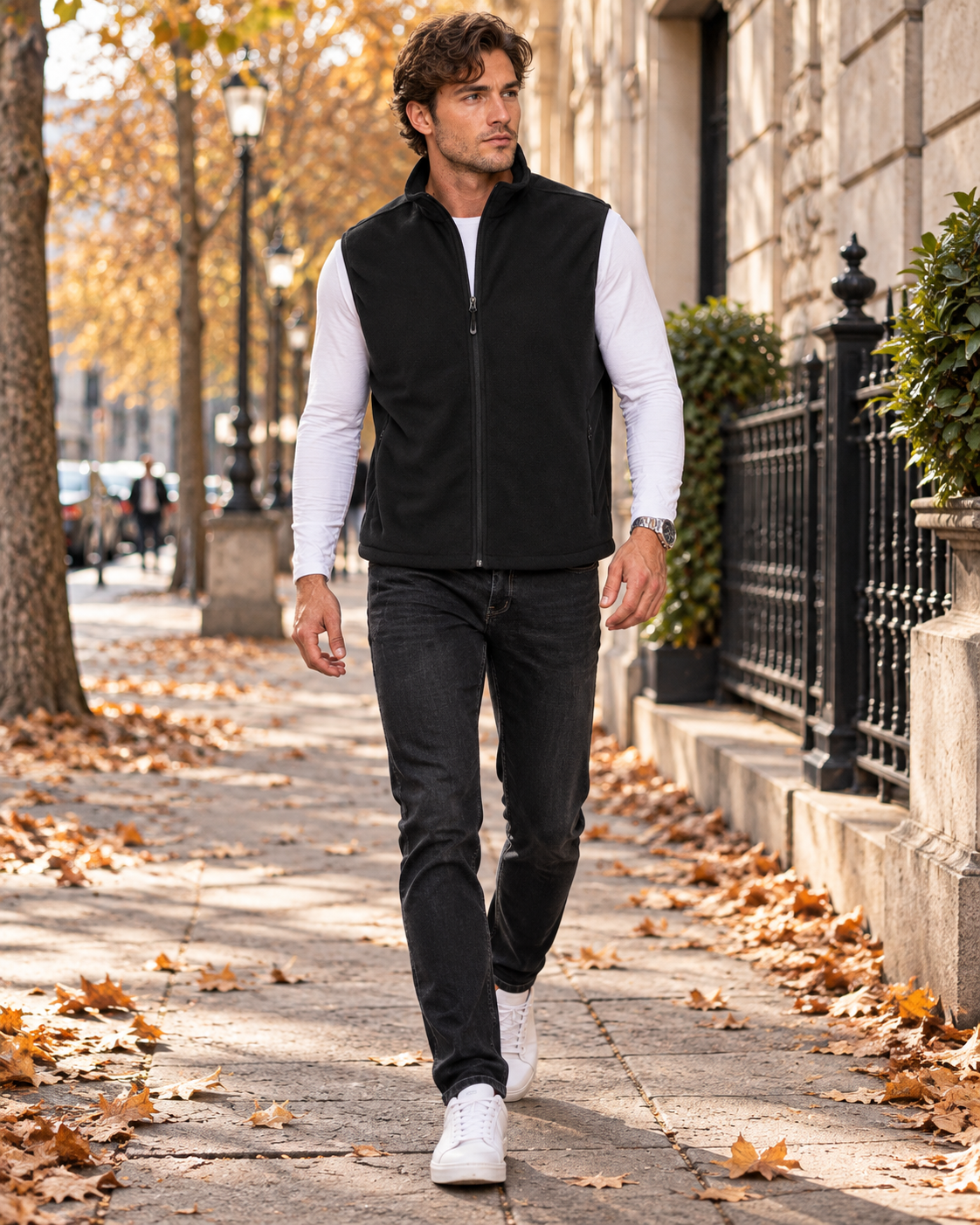 Rafael Gilet polaire homme léger sans manches zippé avec quatre poches utilitaires