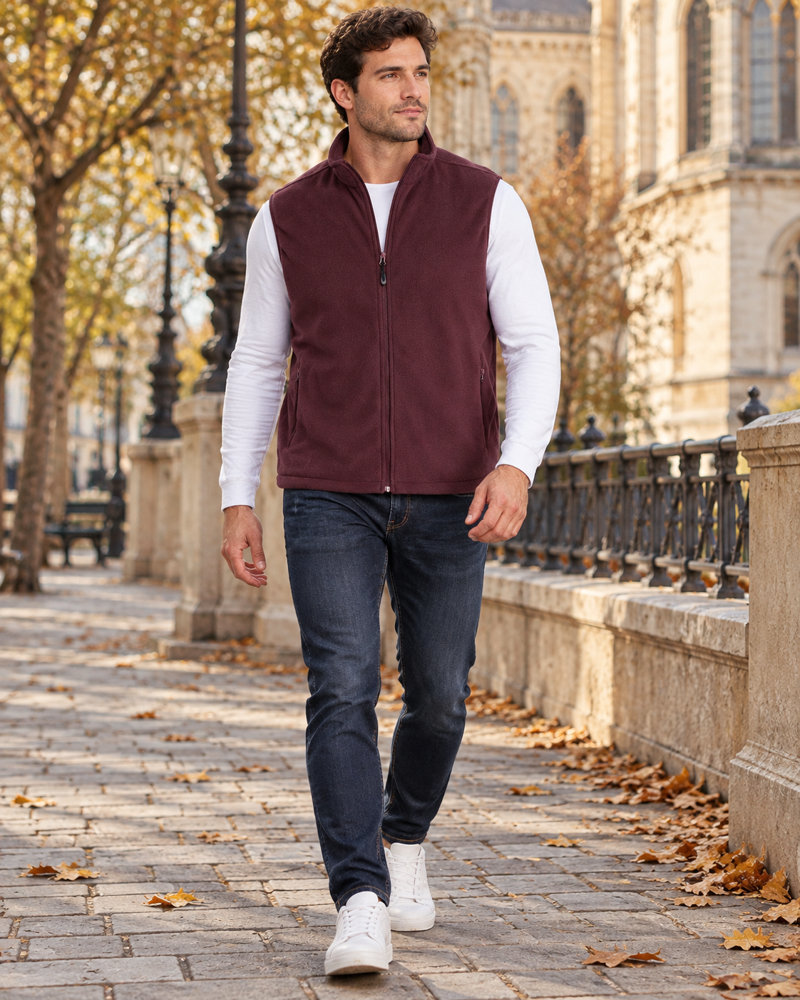 Rafael Gilet polaire homme léger sans manches zippé avec quatre poches utilitaires