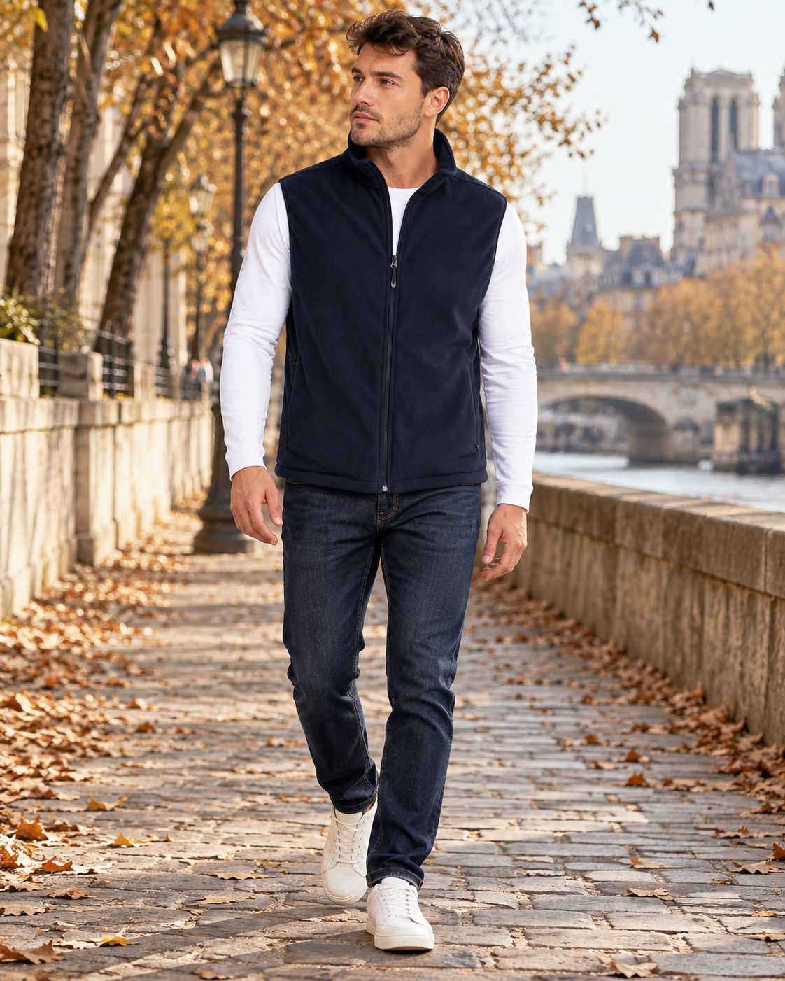 Rafael Gilet polaire homme léger sans manches zippé avec quatre poches utilitaires