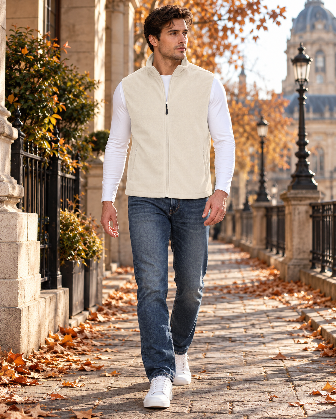 Rafael Gilet polaire homme léger sans manches zippé avec quatre poches utilitaires