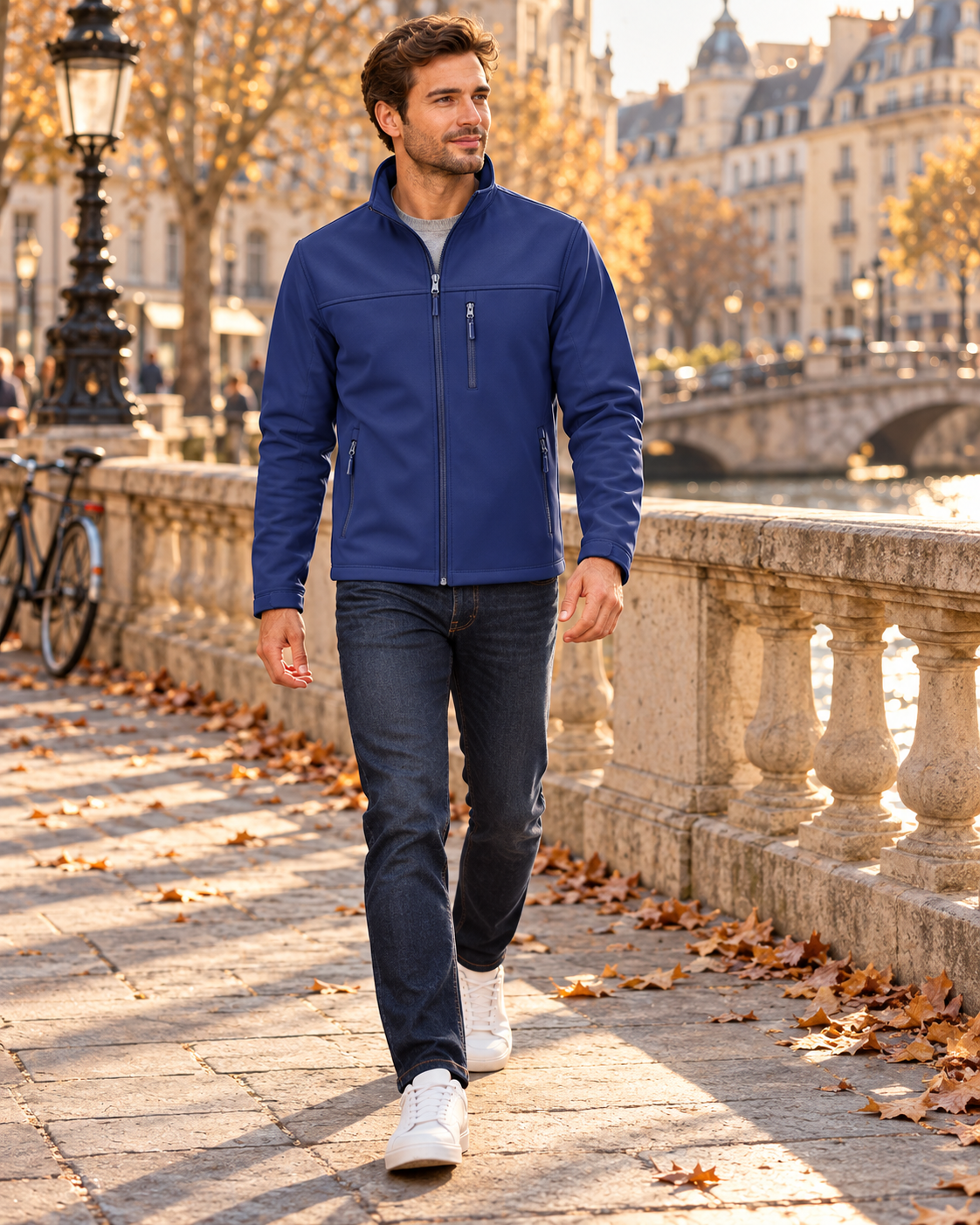 Kellan Casaco softshell leve para homem – Casaco outdoor impermeável com forro polar