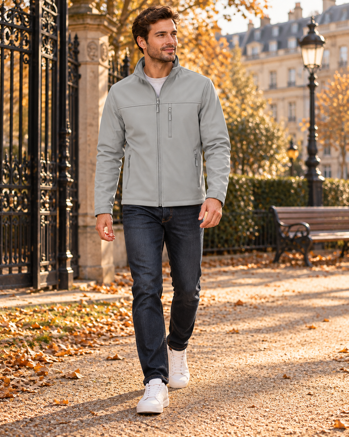 Kellan Casaco softshell leve para homem – Casaco outdoor impermeável com forro polar