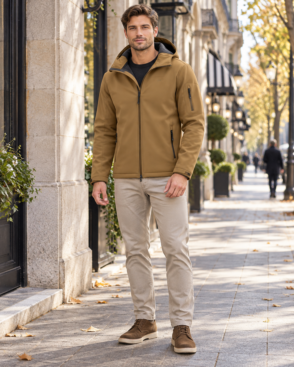 Rafael Veste softshell homme a capuche impermeable doublee polaire