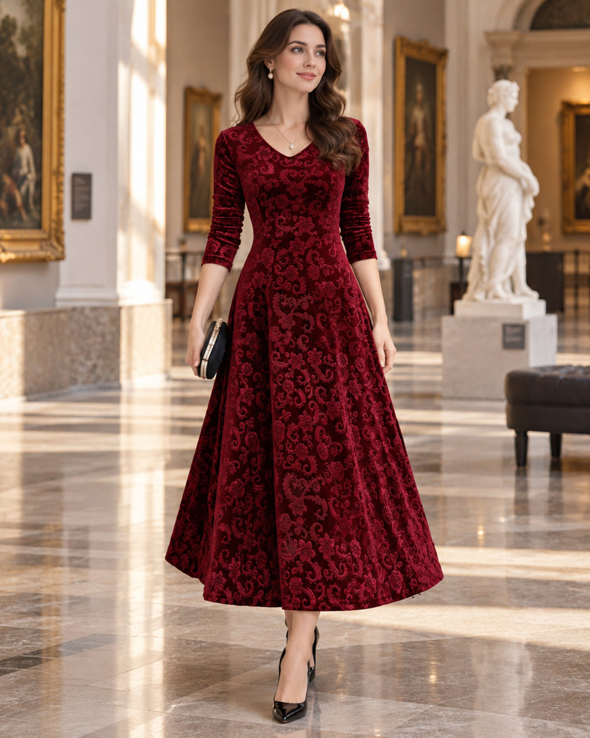 Margaret Robe Femme – Elegante vestido trapecio de corte femenino para ocasiones festivas