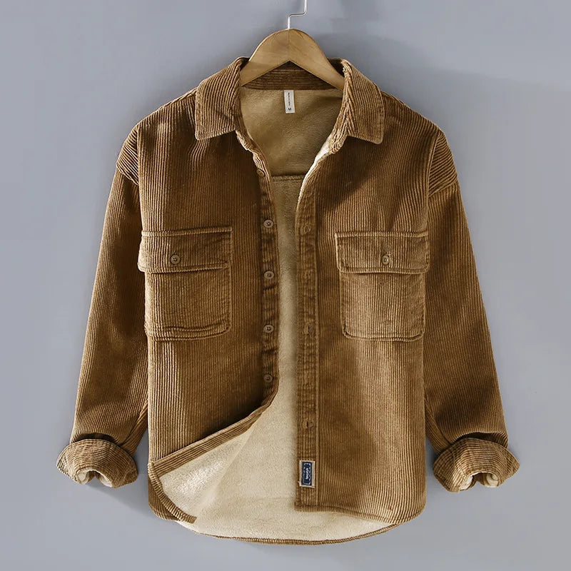 Emerson Veste Velours Côtelé Homme – Doublure Polaire Chaude & Style Décontracté