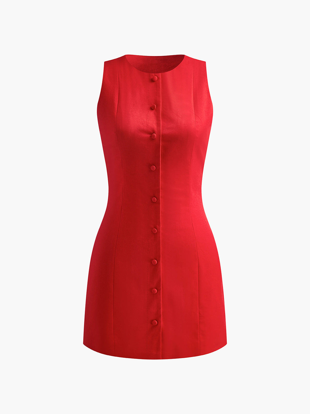 Rochie de vară femei Cleo – Rochie scurtă fără mâneci cu nasturi & look elegant casual