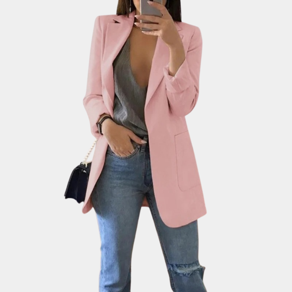 Blazer Bella Mulher – Blazer Elegante de Mangas Compridas com Corte Estiloso e Moderno