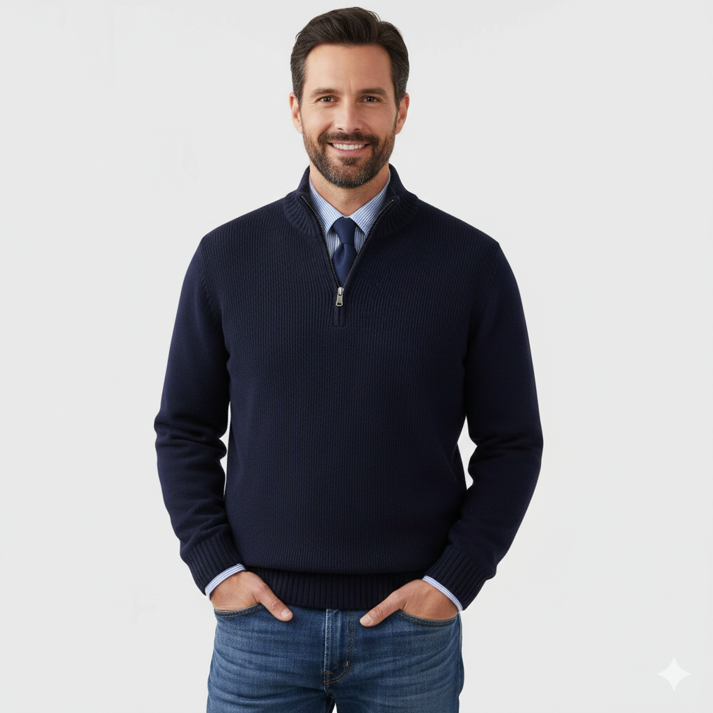 Brad Pull Quarter-Zip Pánský – Měkký Prodyšný Svetr s Límcem na Zip a Regular Střihem
