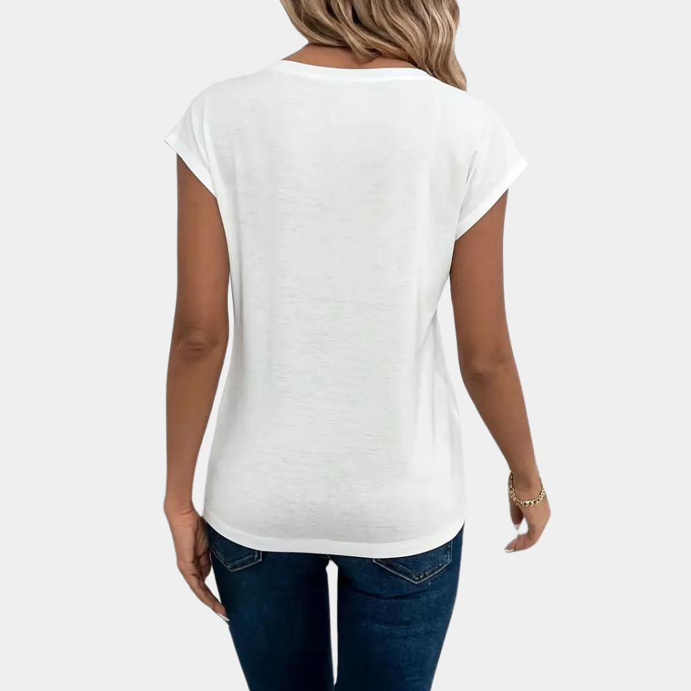 Nahla Γυναικείο T-shirt – V Λαιμόκοψη, Ελαφρύ & Αναπνέον Υλικό για Καθημερινή Άνεση