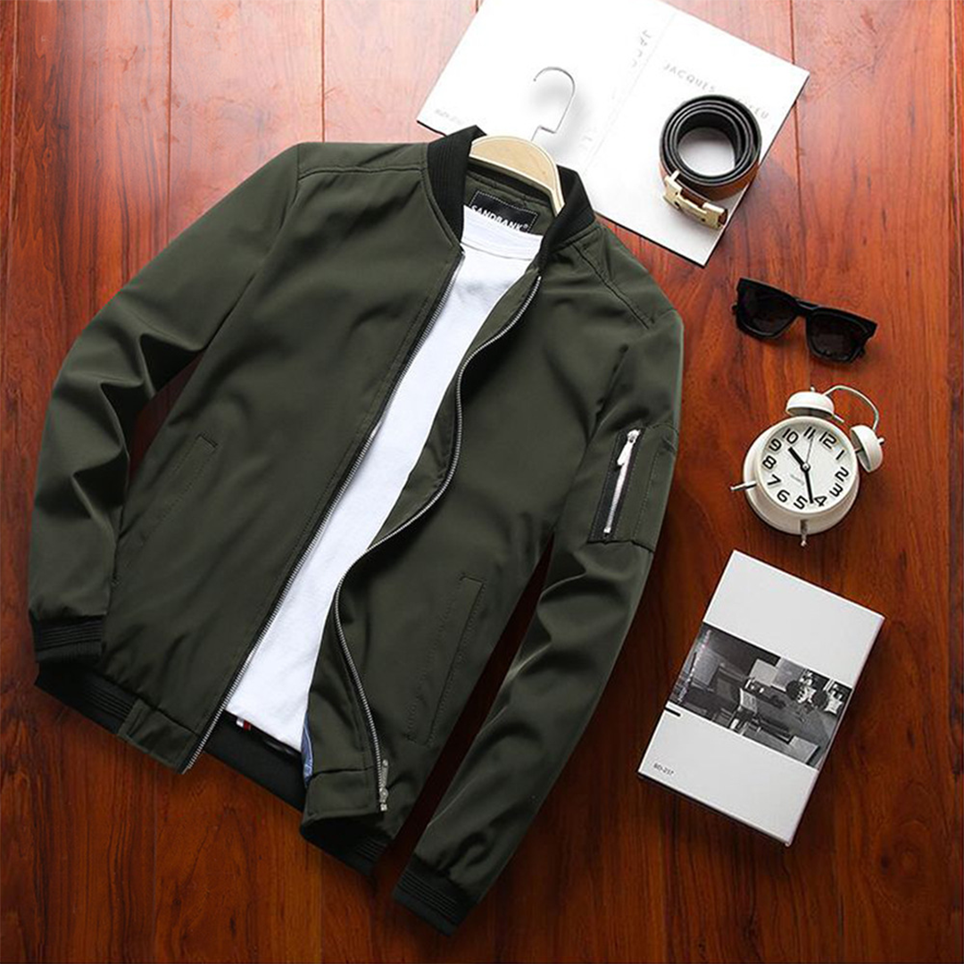 Tyler Veste Zippée para Hombre – Corte recto con bolsillo en la manga y puños acanalados