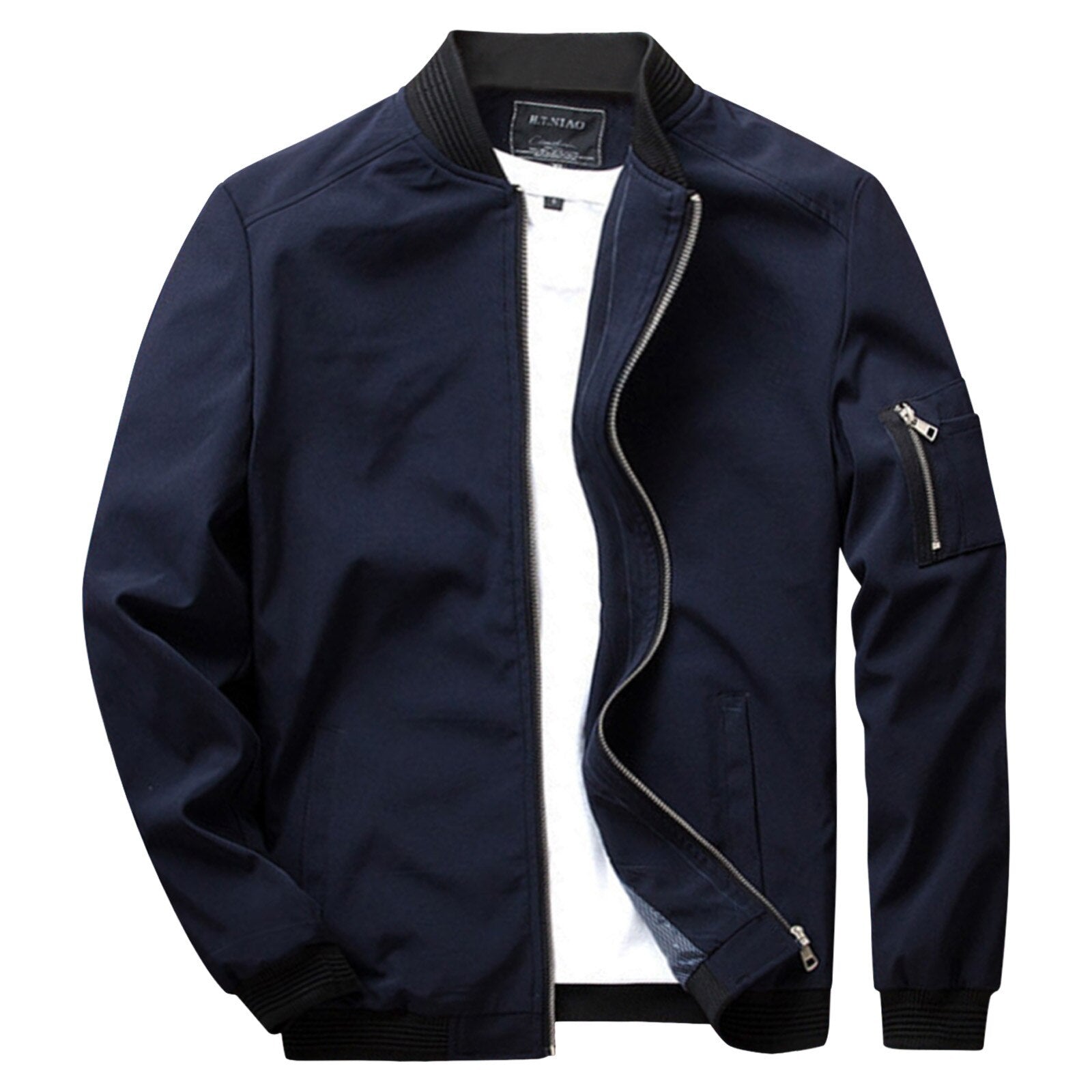 Tyler Veste Zippée para Hombre – Corte recto con bolsillo en la manga y puños acanalados