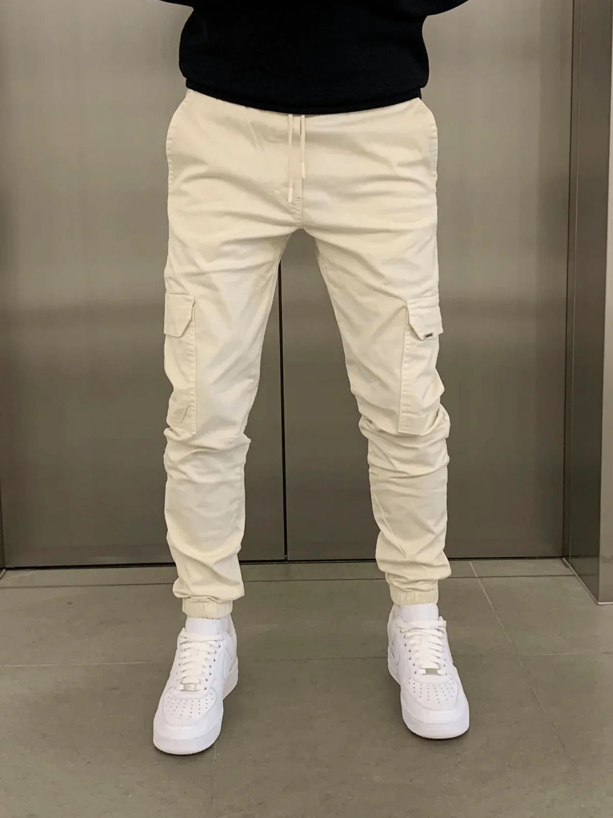 Stefan Pantalon Homme – Cargo Jogger Fit avec Taille Élastique & Poches Pratiques