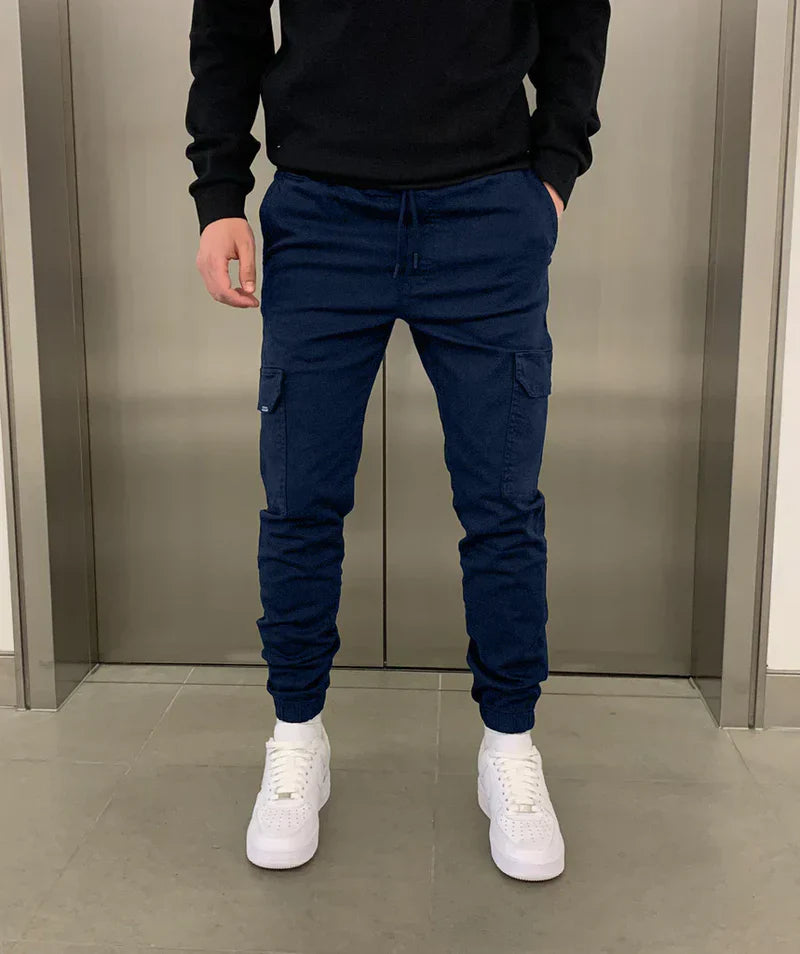 Stefan Pantalon Homme – Cargo Jogger Fit s elastickým pasem a praktickými kapsami