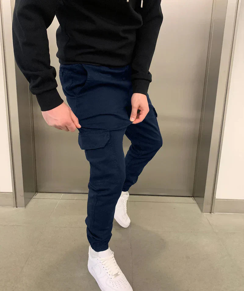Stefan Pantalon Homme – Cargo Jogger Fit s elastickým pasem a praktickými kapsami