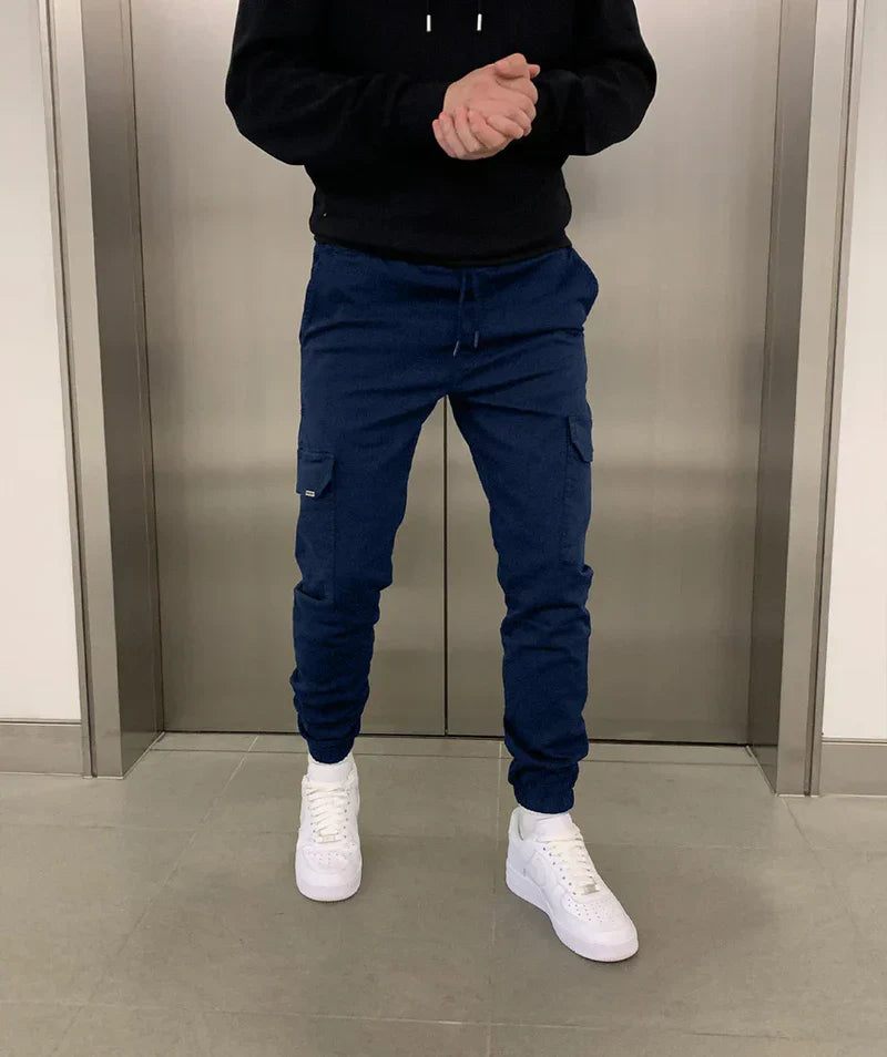 Stefan Pantalon Homme – Cargo Jogger Fit s elastickým pasem a praktickými kapsami