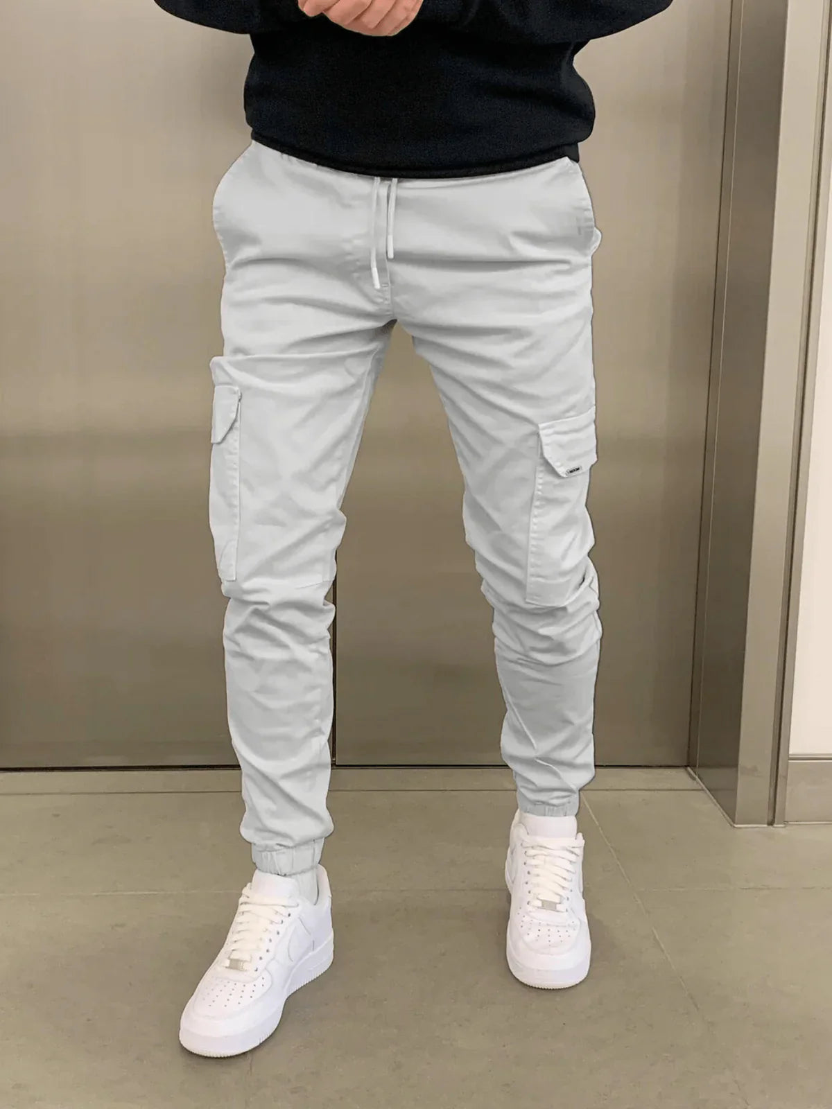 Stefan Pantalon Homme – Cargo Jogger Fit s elastickým pasem a praktickými kapsami
