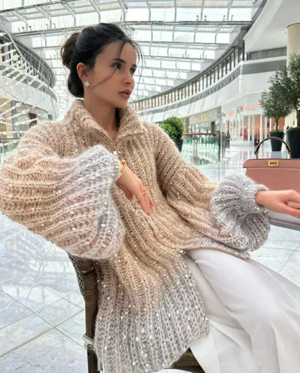 Sol Cardigan Femme – Eleganter, bequemer und raffinierter Pailletten-Gilet