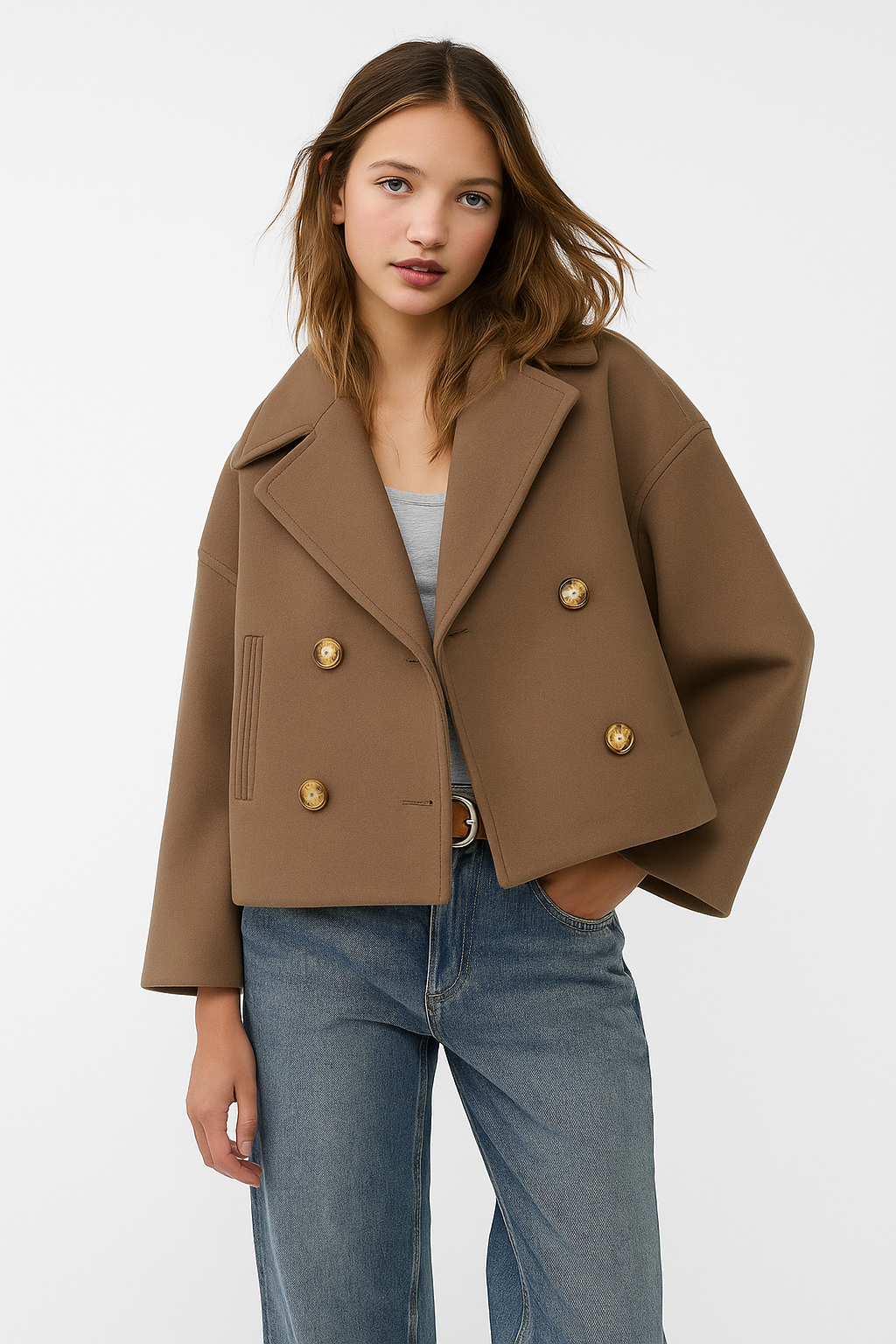 Noëlle Cappotto Corto Donna Doppio Petto – Lana Mista & Stile Elegante