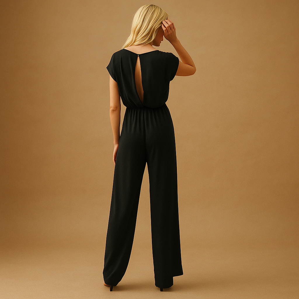 Helena Jumpsuit Femme – Eleganter Overall mit V-Ausschnitt & Bequemem Stoff