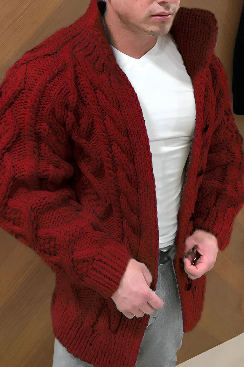 Trevor Gilet Homme – Cardigan Tricoté à Motif Câble avec Coupe Oversize & Style Intemporel