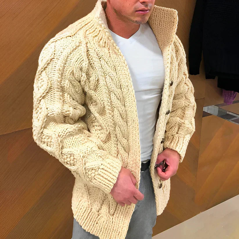 Trevor Gilet Homme – Cardigan Tricoté à Motif Câble avec Coupe Oversize & Style Intemporel