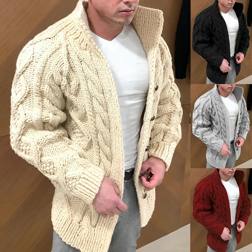Trevor Gilet Homme – Cardigan Tricoté à Motif Câble avec Coupe Oversize & Style Intemporel
