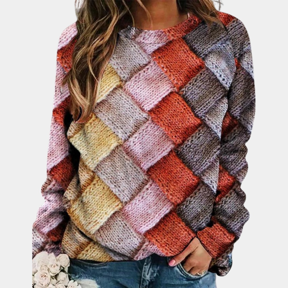 Karina Pull Femme – Pull en Maille Coloré, Style Décontracté & Confort Tendance