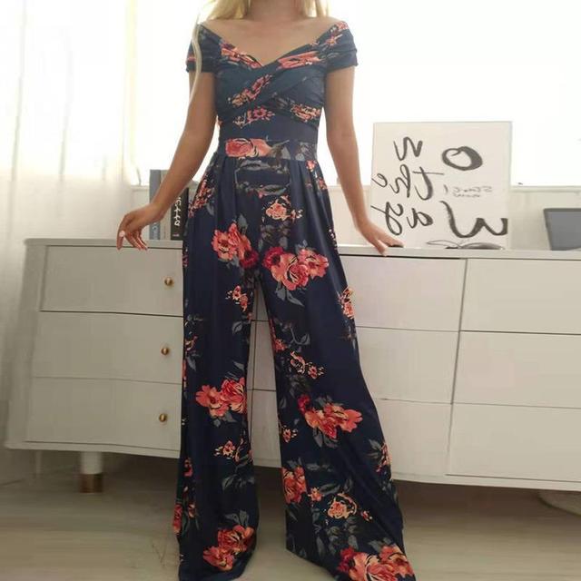 Combinaison Femme Leah – Élégante Combinaison Épaules Dénudées avec Jambes Larges & Ceinture Taille