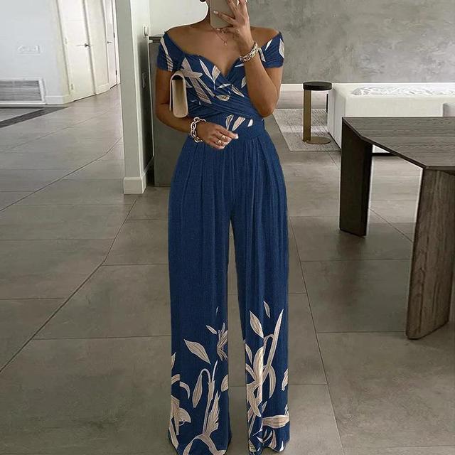 Mono Mujer Leah – Elegante Mono Hombros Descubiertos con Piernas Anchas y Cinturón de Cintura