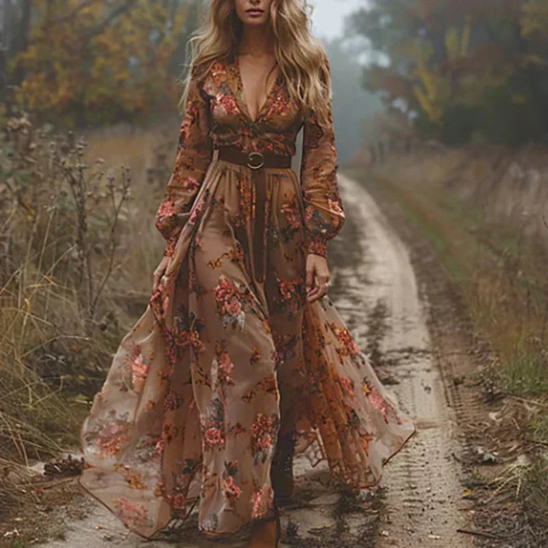 Eliana Robe Maxi Boho – Šaty s volány pro ženy, ležérní a elegantní styl