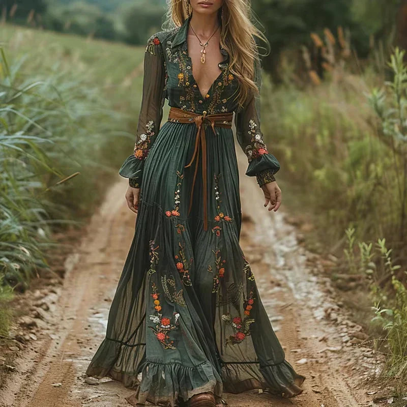 Eliana Robe Maxi Boho – Šaty s volány pro ženy, ležérní a elegantní styl