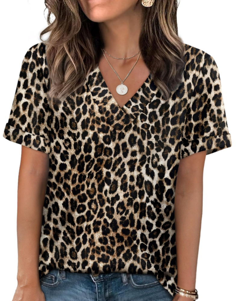 Elowin T-shirt til kvinder – Casual chic V-hals top, behagelig pasform & åndbart sommerstof