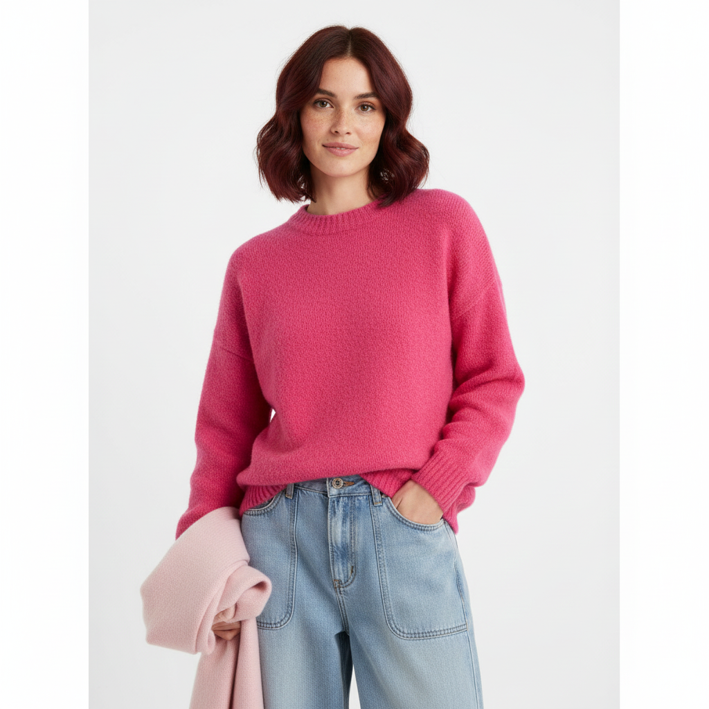 Emgie Pull Damski Oversize – Bardzo Miękka Dzianina, Luźny Krój i Elegancki Styl