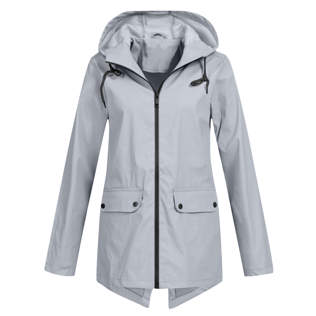Daphne Long Coat Women Waterproof – Lightweight with Adjustable Hood for Rain
