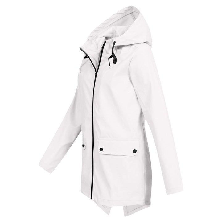 Daphne Long Coat Women Waterproof – Lightweight with Adjustable Hood for Rain