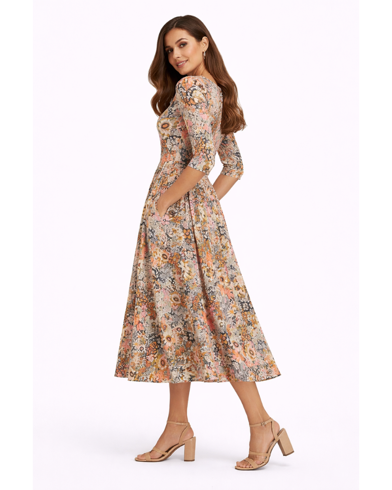 Vestido Comprido Floralyne para Mulher – Vestido Floral Elegante e Confortável com Corte Refinado para o Verão