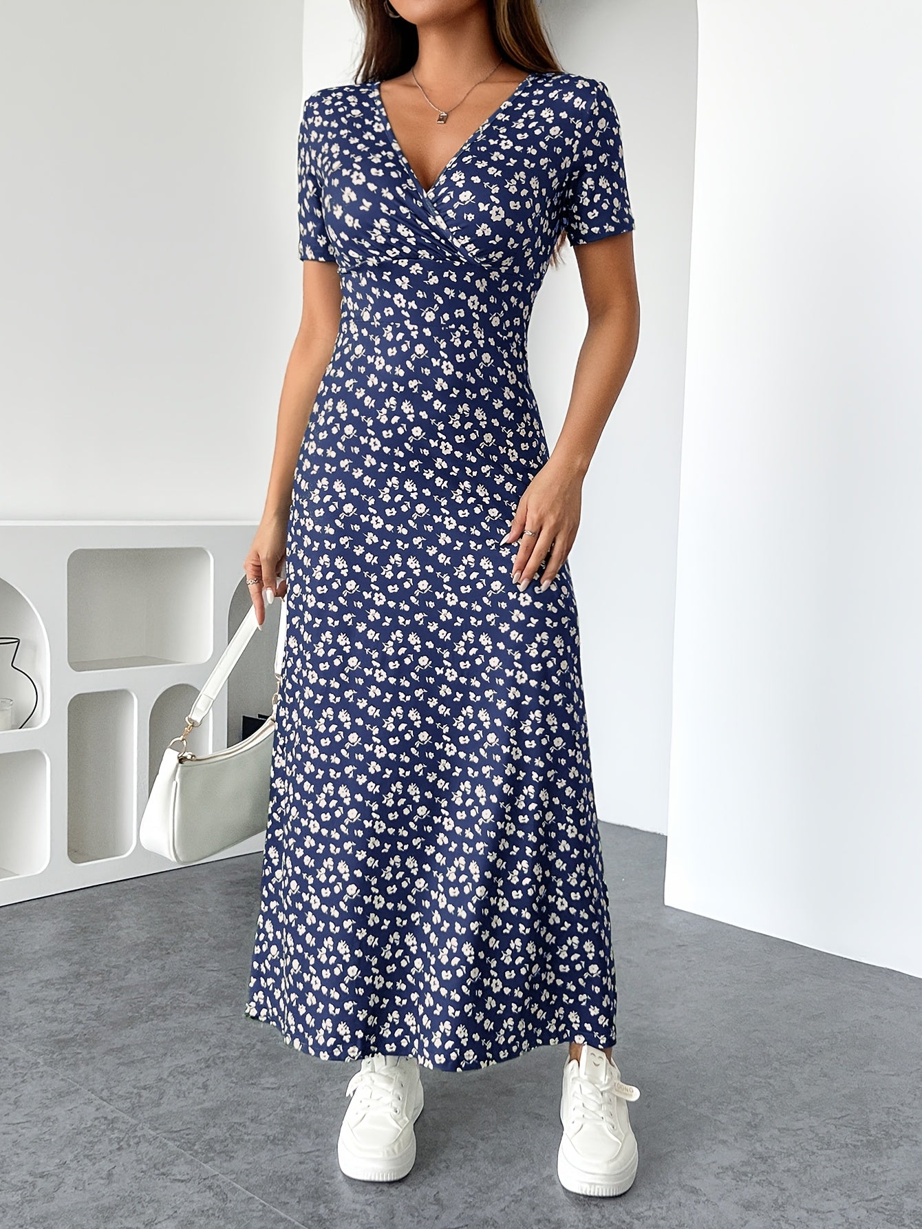Florezia Robe Longue Femme – Chic und fließendes Sommerkleid mit Blumenmuster für feminine Eleganz