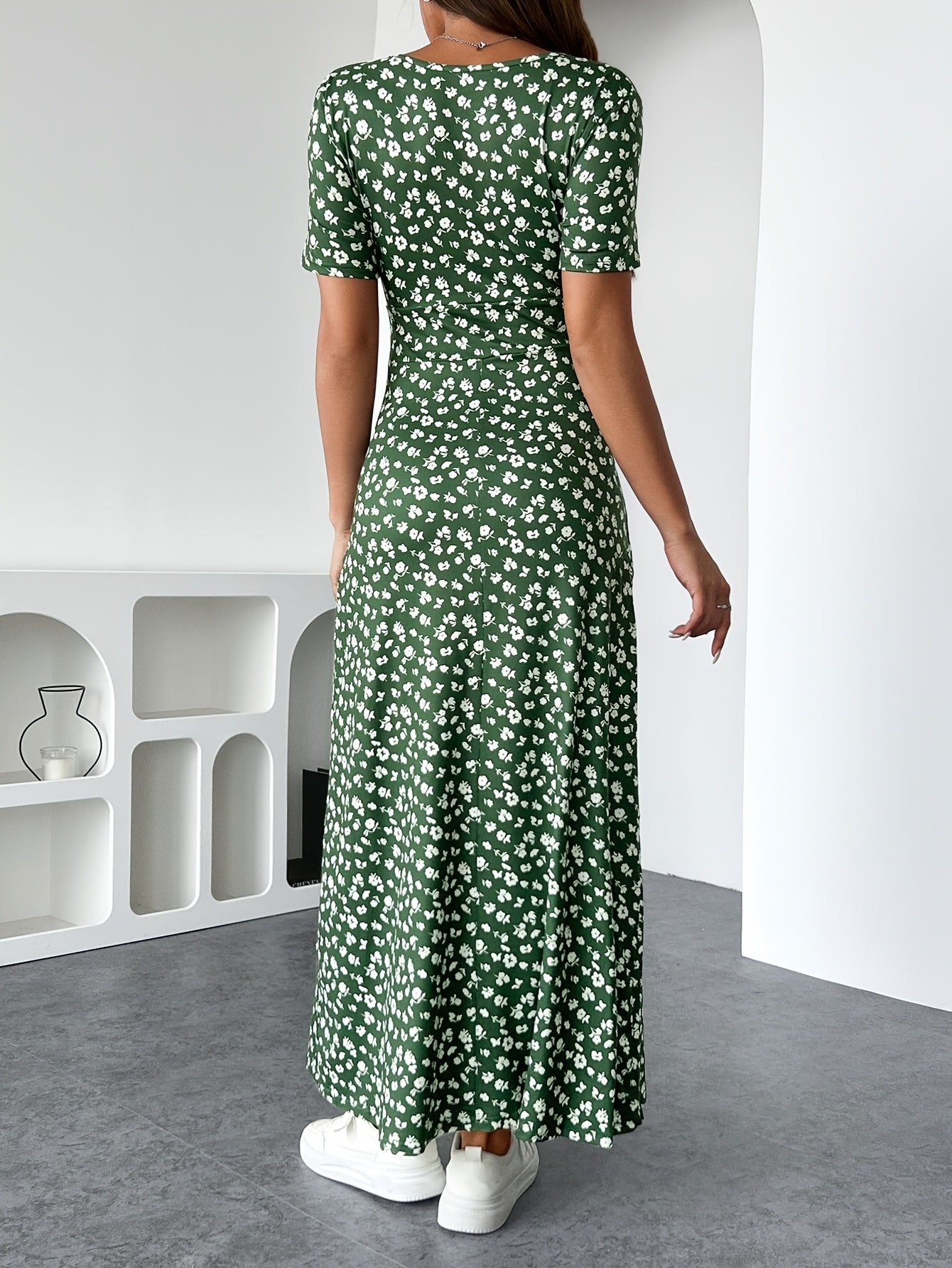Florezia Robe Longue Femme – Chic und fließendes Sommerkleid mit Blumenmuster für feminine Eleganz