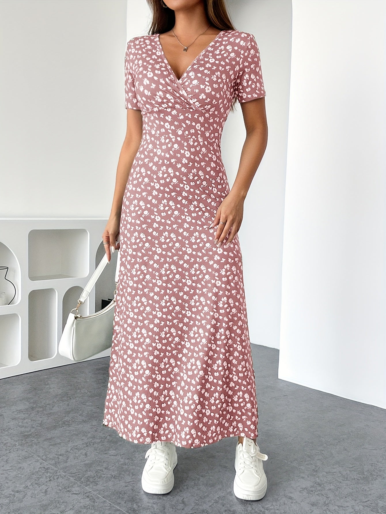 Florezia Robe Longue Femme – Chic und fließendes Sommerkleid mit Blumenmuster für feminine Eleganz