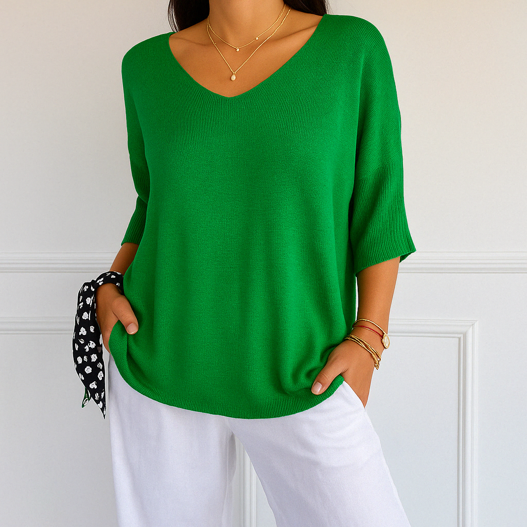 Coraline Pull Col V Femme – Feinstrick, weich & elegant für einen raffinierten Stil